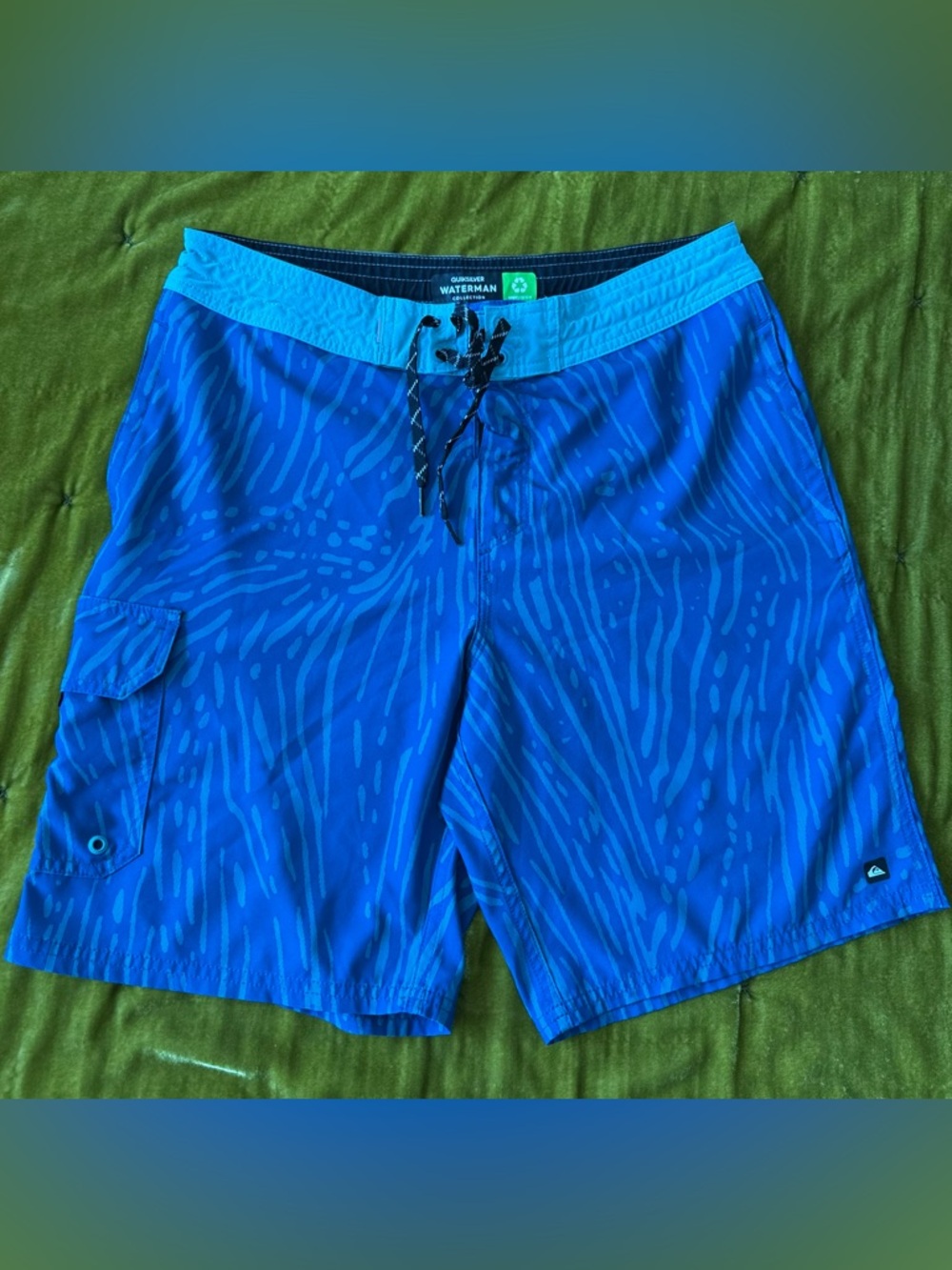 Quiksilver Men's Blue Patterned Waterman Swim Trunks